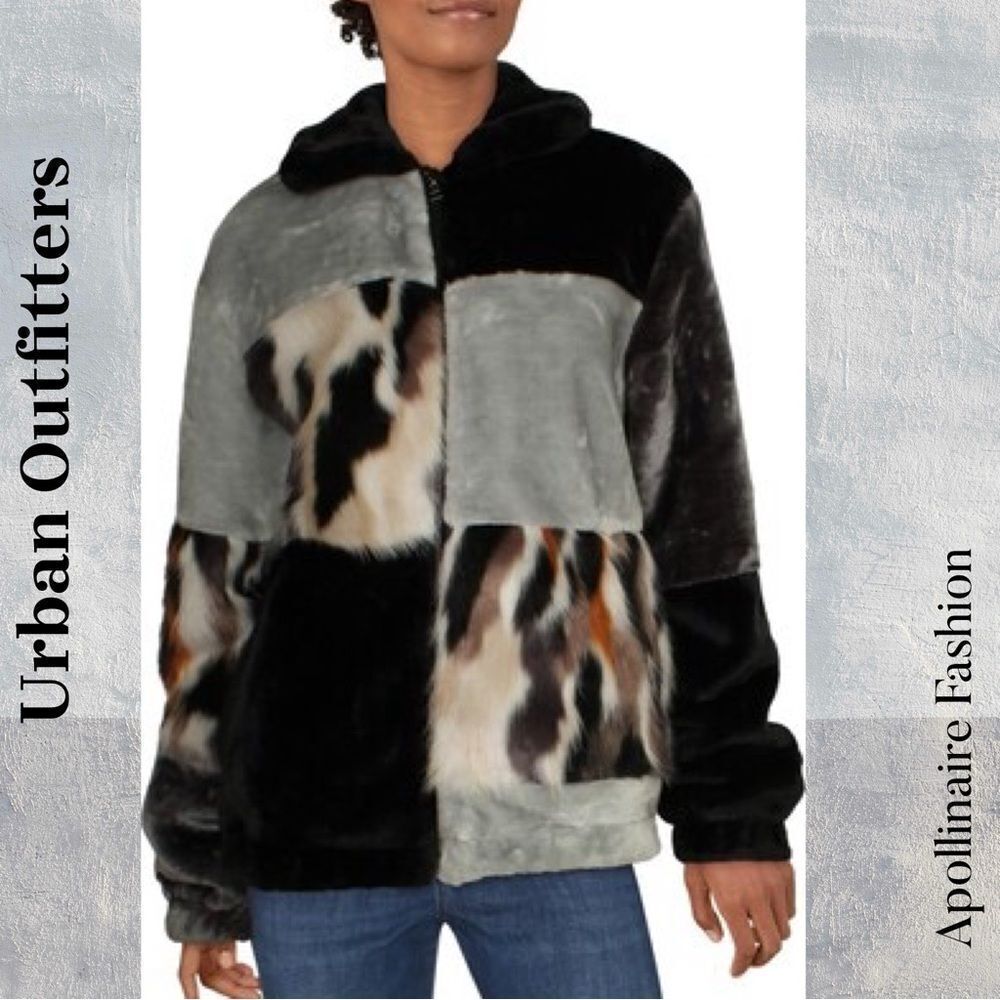 Urban Outfitters Women's Multicolor Faux Fur Jacket Size Large